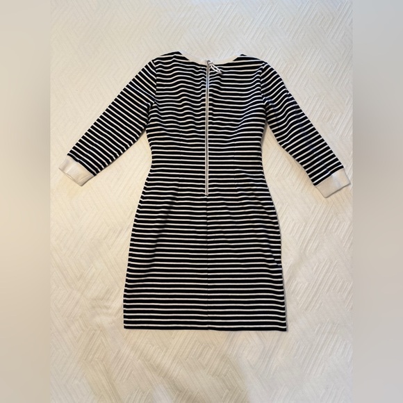 THEORY Bimini Zamion Dress Striped 3/4 Sleeve Mini Navy Blue/ White SIZE:6 - Picture 8 of 12